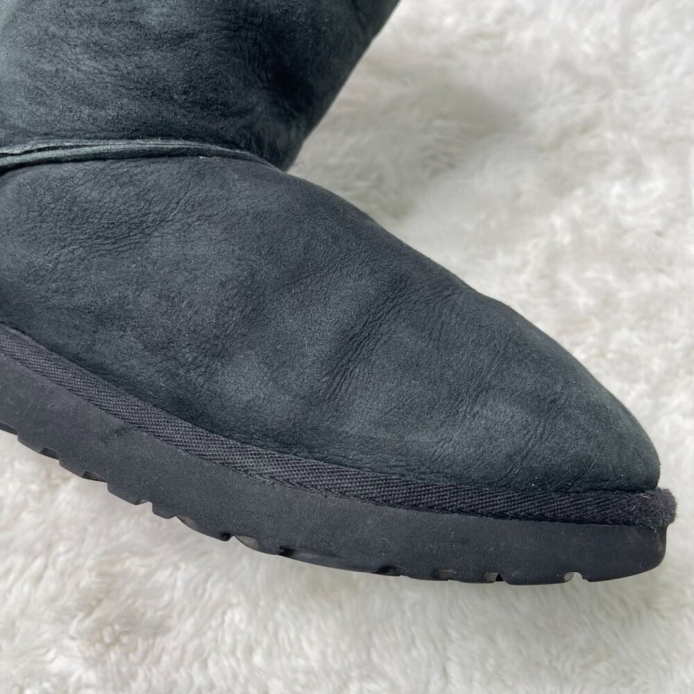 UGG Kid's Black Bailey Bow II Exotic Suede Boot Round Toe Shoes Size 4 US - Picture 10 of 15